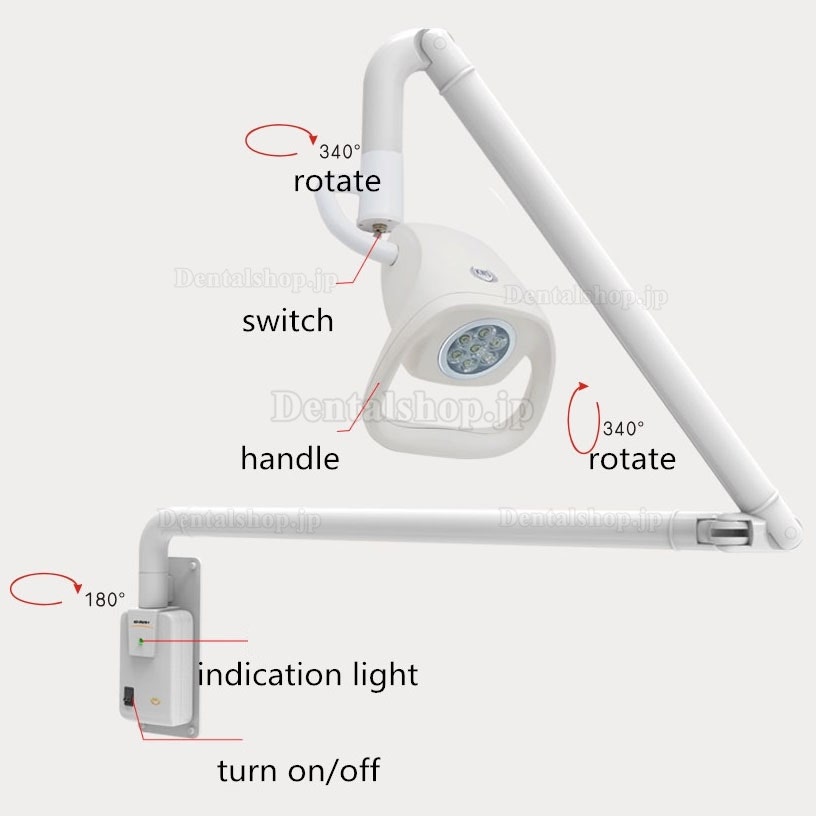 KWS KD-2021W-1 21W LED壁掛け式歯科用ランプ検査ライト